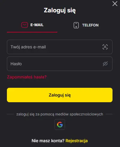 Menu wejściowe